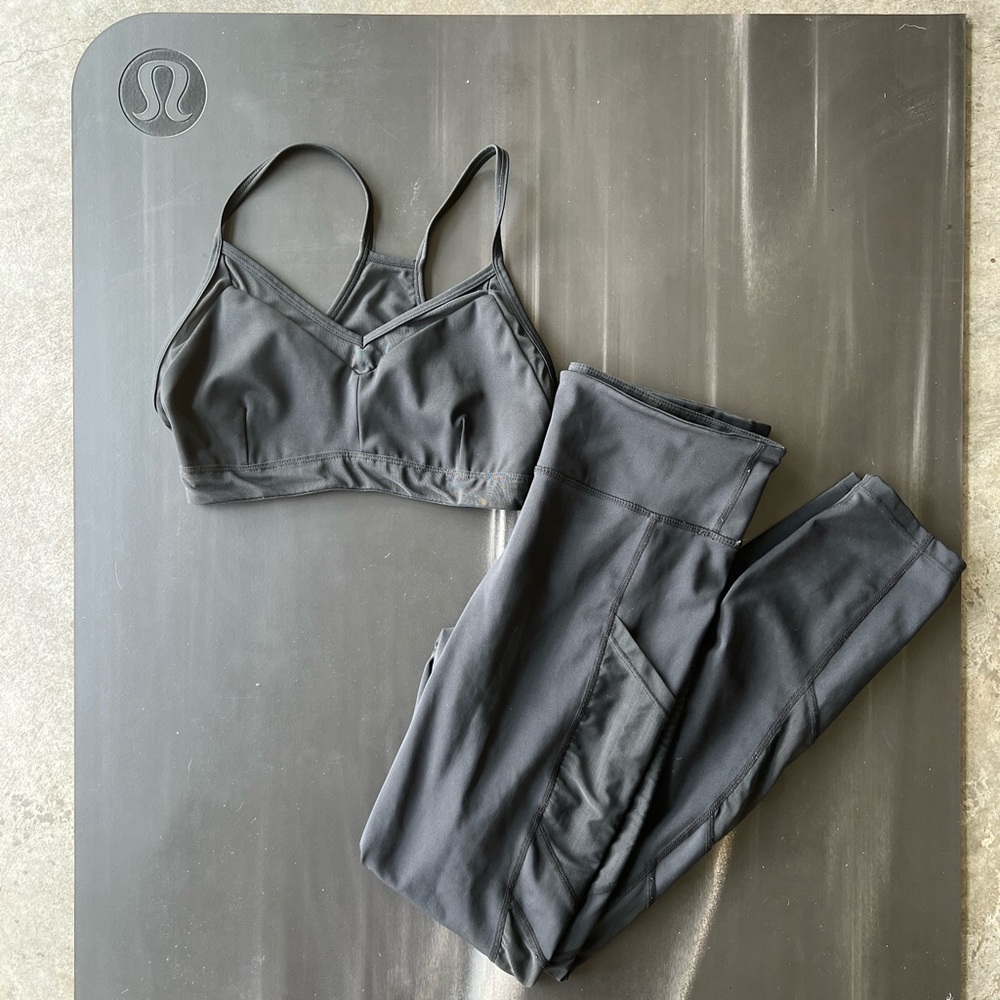 Black and mesh workout set
